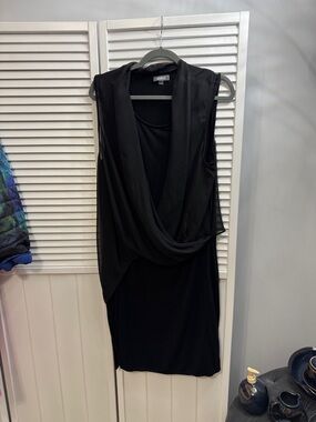 Kenneth Cole Reaction Black Strapless Draped Overlay Dress